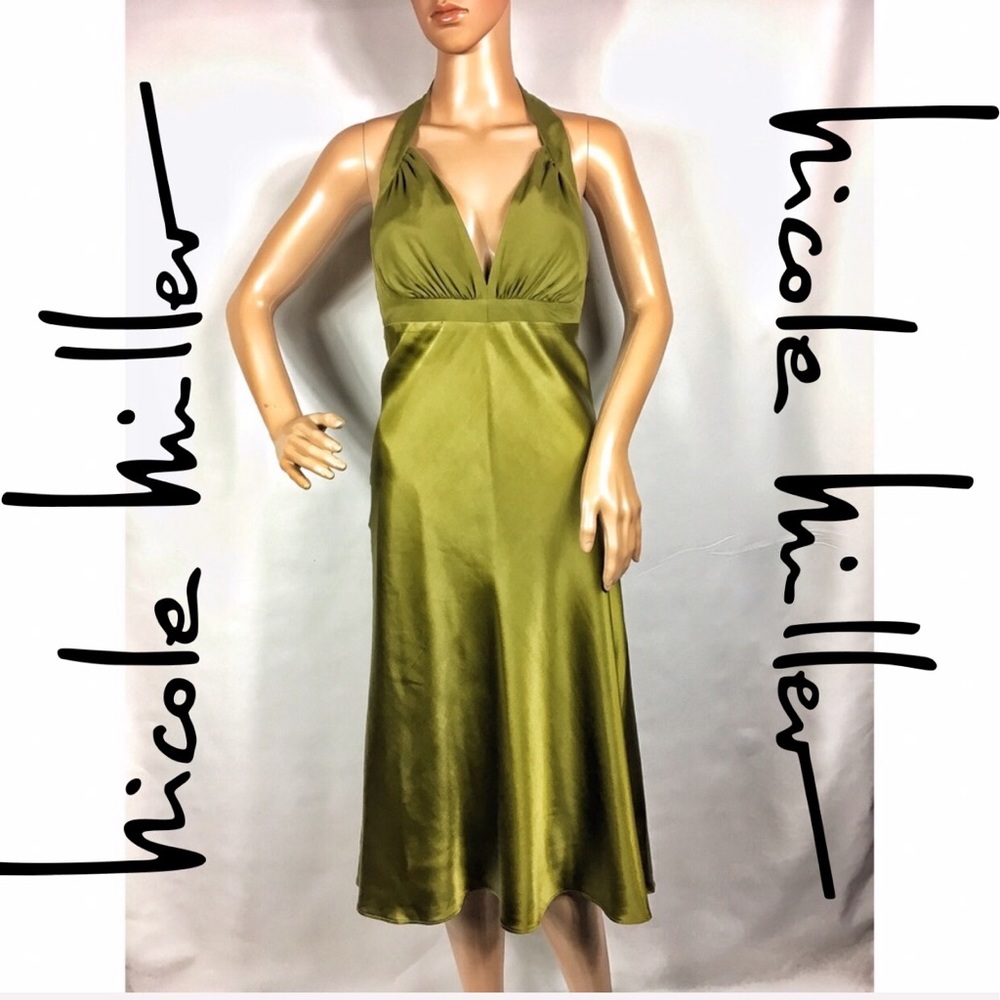 Nicole Miller Green Midi Dress Size 6